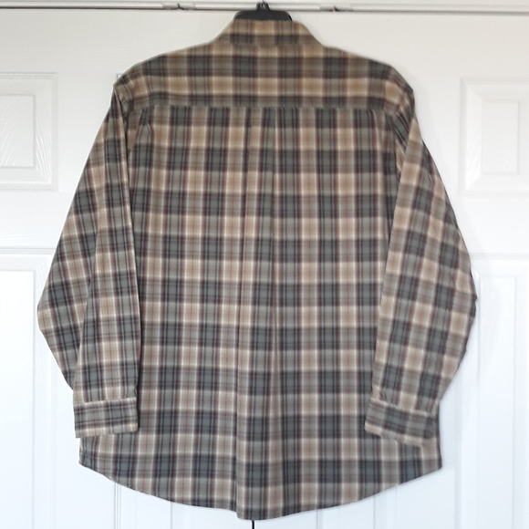 Carhartt men's button up work shirt long sleeve cotton brown plaid size XL - Picture 3 of 14
